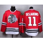 Chicago Blackhawks #11 Andrew Desjardins Red With Black Skulls Jersey