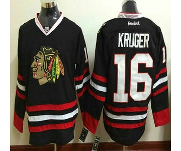 Chicago Blackhawks #16 Marcus Kruger Black Authentic Reebok Hockey Jersey