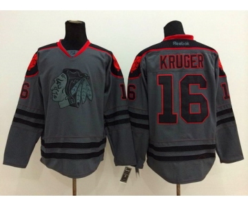 Chicago Blackhawks #16 Marcus Kruger Charcoal Gray Jersey