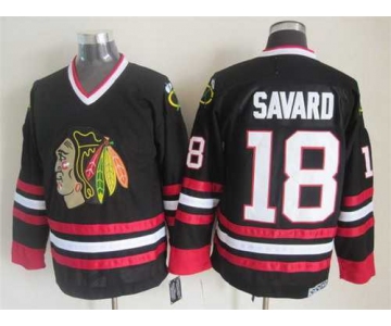 Chicago Blackhawks #18 Denis Savard Black CCM Vintage Throwback Jersey