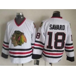 Chicago Blackhawks #18 Denis Savard White CCM Vintage Throwback Jersey