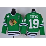 Chicago Blackhawks #19 Jonathan Towes Green jersey