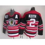 Chicago Blackhawks #2 Duncan Keith Black Pinstripe 75TH CCM Vintage Throwback Jersey