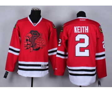 Chicago Blackhawks #2 Duncan Keith Red With Red Skulls Jersey