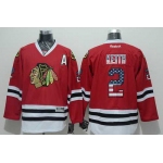 Chicago Blackhawks #2 Duncan Keith USA Flag Fashion Red Jersey