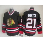 Chicago Blackhawks #21 Stan Mikita Black CCM Vintage Throwback Jersey