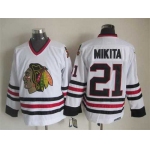 Chicago Blackhawks #21 Stan Mikita White CCM Vintage Throwback Jersey