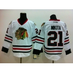 Chicago Blackhawks #21 Stan Mikita White Throwback CCM Jersey