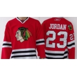 Chicago Blackhawks #23 Michael Jordan Red Jersey