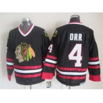 Chicago Blackhawks #4 Bobby Orr Black CCM Vintage Throwback Jersey