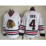 Chicago Blackhawks #4 Bobby Orr White CCM Vintage Throwback Jersey