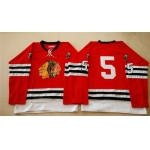 Chicago Blackhawks #5 David Rundblad 1960-61 Red Vintage Jersey