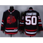 Chicago Blackhawks #50 Corey Crawford 2014 Stadium Series Black With Red Skulls Jersey