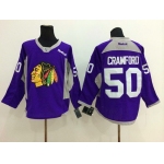 Chicago Blackhawks #50 Corey Crawford 2014 Training Purple Jersey