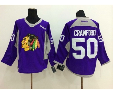 Chicago Blackhawks #50 Corey Crawford 2014 Training Purple Jersey
