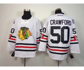 Chicago Blackhawks #50 Corey Crawford 2015 Winter Classic White Jersey