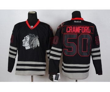 Chicago Blackhawks #50 Corey Crawford Black Ice Jersey