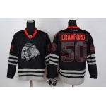 Chicago Blackhawks #50 Corey Crawford Black Ice Skulls Jersey