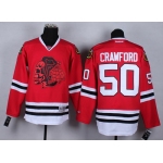 Chicago Blackhawks #50 Corey Crawford Red With Red Skulls Jersey