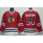 Chicago Blackhawks #50 Corey Crawford USA Flag Fashion Red Jersey