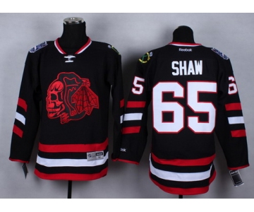 Chicago Blackhawks #65 Andrew Shaw 2014 Stadium Series Black With Red Skulls Jersey