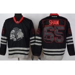 Chicago Blackhawks #65 Andrew Shaw Black Ice Skulls Jersey