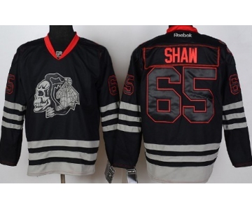 Chicago Blackhawks #65 Andrew Shaw Black Ice Skulls Jersey