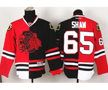 Chicago Blackhawks #65 Andrew Shaw Red/Black Two Tone With Red Skulls Jersey