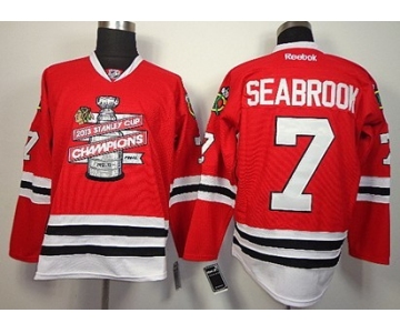 Chicago Blackhawks #7 Brent Seabrook 2013 Champions Commemorate Red Jersey