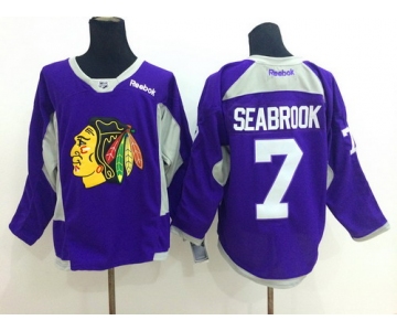 Chicago Blackhawks #7 Brent Seabrook 2014 Training Purple Jersey