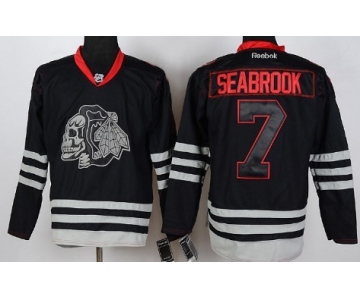 Chicago Blackhawks #7 Brent Seabrook Black Ice Skulls Jersey