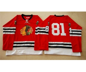Chicago Blackhawks #81 Marian Hossa 1960-61 Red Vintage Jersey