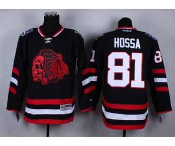 Chicago Blackhawks #81 Marian Hossa 2014 Stadium Series Black With Red Skulls Jersey