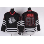 Chicago Blackhawks #81 Marian Hossa Black Ice Jersey