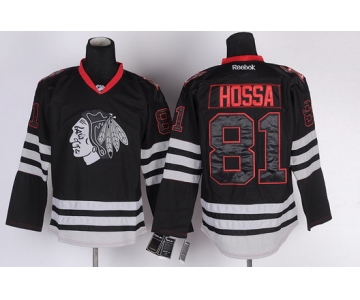 Chicago Blackhawks #81 Marian Hossa Black Ice Jersey