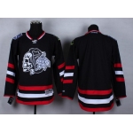 Chicago Blackhawks Blank 2014 Stadium Series Black With Black Skulls Jersey