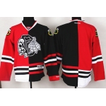 Chicago Blackhawks Blank Red/Black Two Tone With Black Skulls Jersey