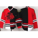 Chicago Blackhawks Blank Red/Black Two Tone With Red Skulls Jersey