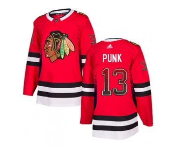 Men's Chicago Blackhawks #13 CM Punk Red Drift Fashion Adidas Jersey