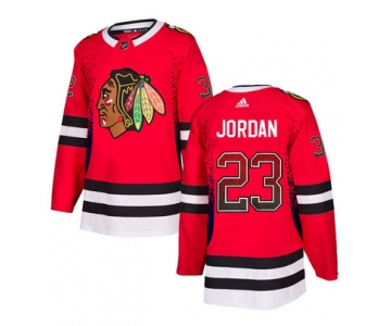 Men's Chicago Blackhawks #23 Michael Jordan Red Drift Fashion Adidas Jersey