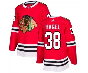 Men's Chicago Blackhawks #38 Brandon Hagel Adidas Authentic Home Red Jersey