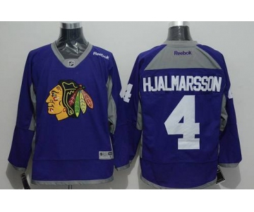 Men's Chicago Blackhawks #4 Niklas Hjalmarsson 2014 Purple Practice Jersey