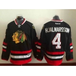 Men's Chicago Blackhawks #4 Niklas Hjalmarsson 2014 Stadium Series Black Jersey
