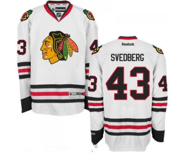Mens Chicago Blackhawks #43 Viktor Svedberg White Hockey Stitched NHL Jersey