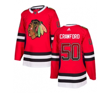 Men's Chicago Blackhawks #50 Corey Crawford Red Drift Fashion Adidas Jersey