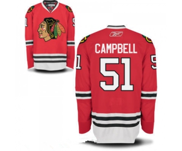 Mens Chicago Blackhawks #51 Brian Campbell Red Home Hockey Stitched NHL Jersey