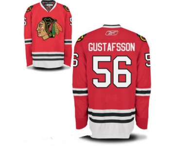 Mens Chicago Blackhawks #56 Erik Gustafsson Red Home Hockey Stitched NHL Jersey