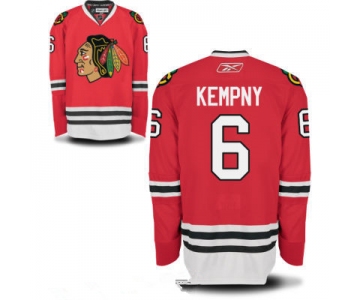 Mens Chicago Blackhawks #6 Michal Kempny Red Home Hockey Stitched NHL Jersey