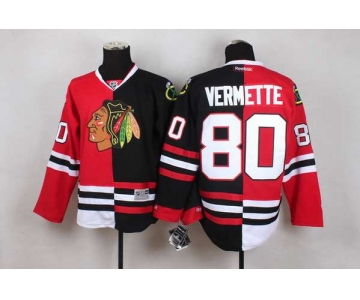 Men's Chicago Blackhawks #80 Antoine Vermette RedBlack Two Tone Jersey