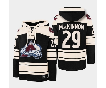 Men's Colorado Avalanche #29 Nathan MacKinnon Black All Stitched Sweatshirt Hoodie